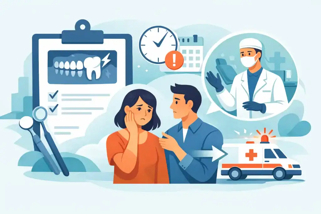 Edmonton emergency dentist helping a patient with tooth pain and urgent dental care.