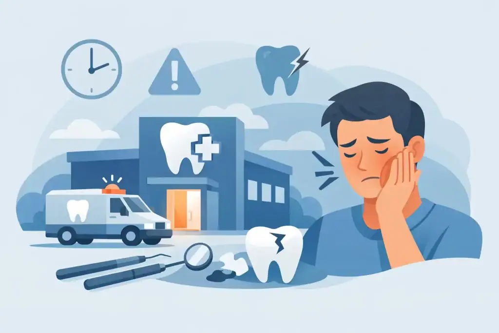 Painful toothache and dental emergency at Edmonton dental clinic.