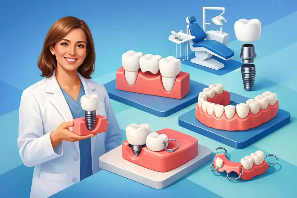 Edmonton dentist demonstrating dental implants and tooth replacement options.